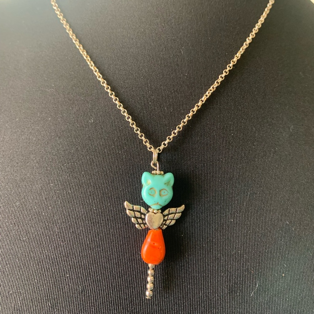 Necklace angel cat flying kitty